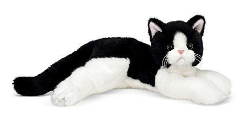 Bearington Domino Plush Stuffed Animal Black and White Tuxedo Cat, Kitten 15”