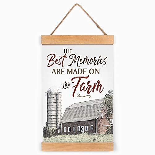 P. Graham Dunn Best Memories On The Farm Tan 19 x 12 Canvas and Wood Decorative