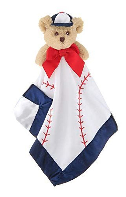 Bearington Baby Lil' Slugger Snuggler, Baseball Plush Teddy Bear Stuffed Animal