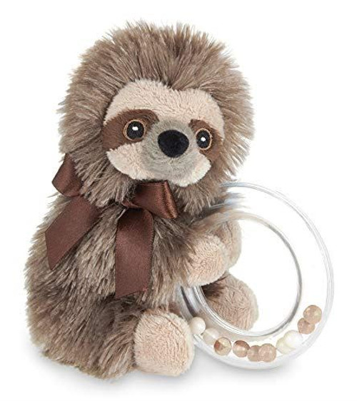 Bearington Baby Lil' Speedy Plush Stuffed Animal Sloth Shaker Rattle Ring Rattle