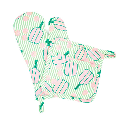 Pickleball Oven mitt and potholder set by  8 Oaklane