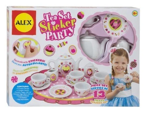 ALEX Toys Craft 13 Piece Tea Set Party with Over 100 Stickers