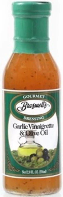 Braswell's Garlic Vinaigrette & Olive oil Salad dressing (2 bottles)