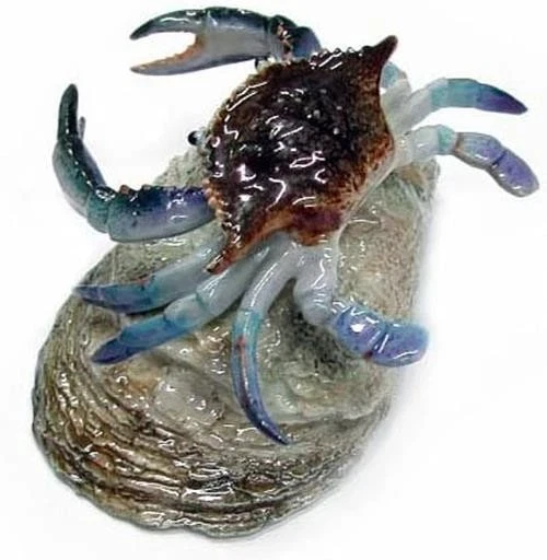 Blue Crab on shell figurine