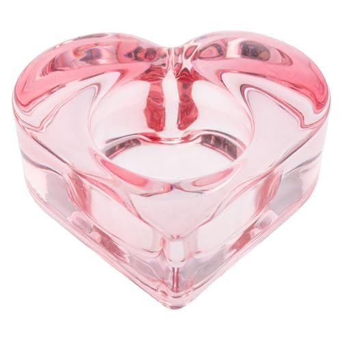 Karma, Glass Heart Teal light holder Blush/pink