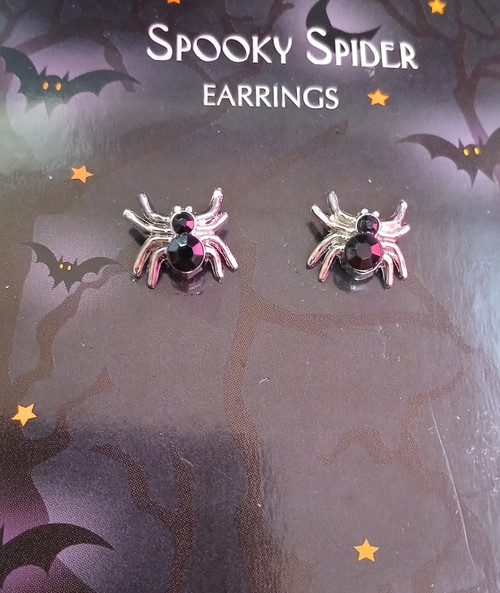 Ganz Spooky Spider Post earrings black