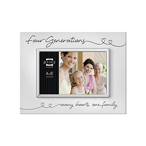 PRINZ 6 by 4-Inch Four Generations Silver Metal Frame