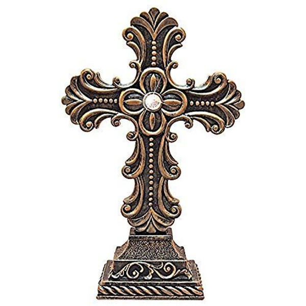 All For Giving 7 1/2” Tall x 4 3/4” Wide Rustic Finish Cross Statuette (Medium)