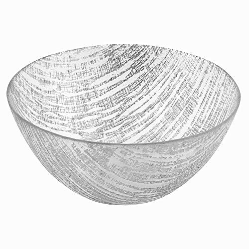 Badash Silver Secret Treasure 11" Glass Salad, Fruit or Centerpioece Bowl