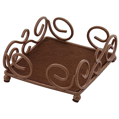 Thirstystone Square Scroll Brown Wrought Iron Coaster Holder