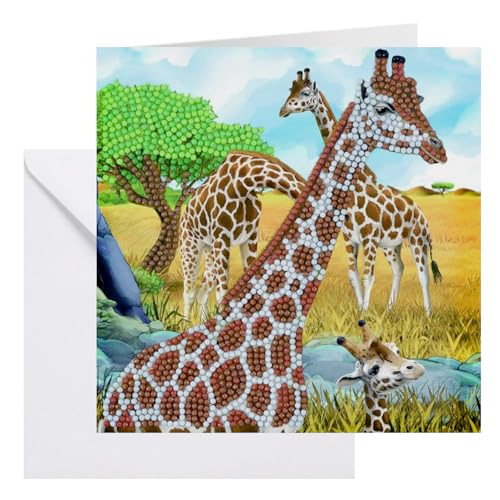 Crystal Art Diamond Painting Card Kit - Gentle Giraffe- Create Your Own 7"x7" Card Kit