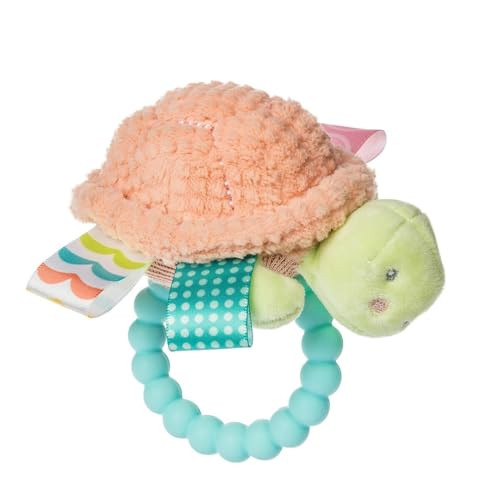 Taggies Soft Baby Rattle with Soothing Teether Ring and Sensory Tags,  Tippy Turtle