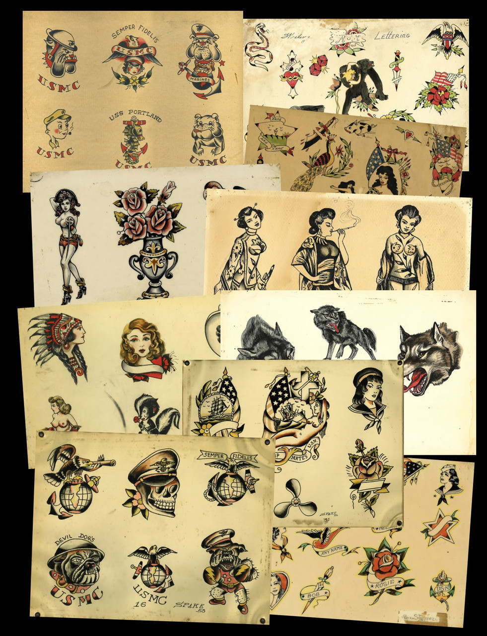 Ralph Johnstone  Sweet and Sour Tattoo Flash Sheet  The Zeis Studio