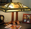 Limbert Double Pedestal Lamp with Old Faithful Inn Shade