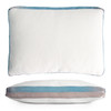 Robin's Egg Double Tuxedo Lumbar Pillow with Velvet Stripes