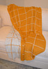 Mustard Grid Cotton Knitted Throw