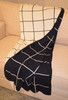 Navy  Grid Cotton Knitted Throw