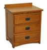 American Mission 3 Drawer Bedside Table w/ Pullout Shelf