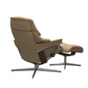 Stressless Reno Cross Base Chair and Ottoman Angled