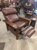 Bustle Back Bow Arm Morris recliner by Stickley Reclined