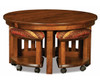  Five Piece Round Table Bench Set With Open Benches 