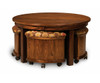  5 Piece Round Table Bench Set with Storage Benches