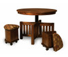  5 Piece Round Table Bench Set with Storage Benches opened