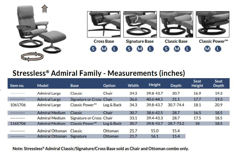 Stressless Admiral Power Recliner