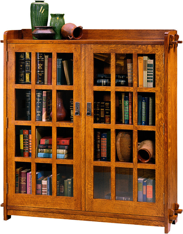 Double Stickley Bookcase with Glass Doors (89645)