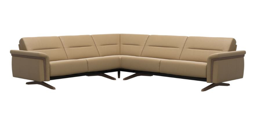 Stressless Stella Sectional with Wood Legs Balance adapt