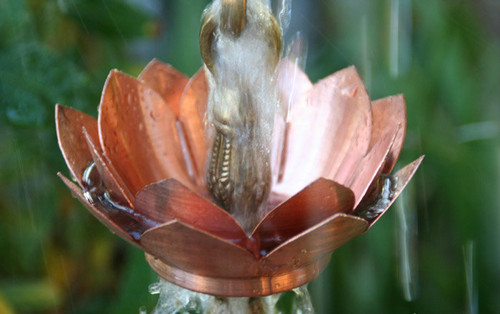 Double Lotus Copper Rain Chain