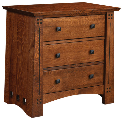 Old Glasgow Mission 3 drawer Night Stand