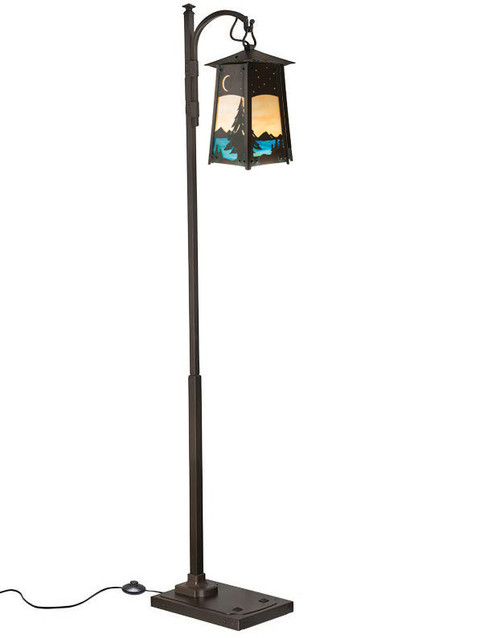 Spruce Filigree Hook Arm Floor Lamp