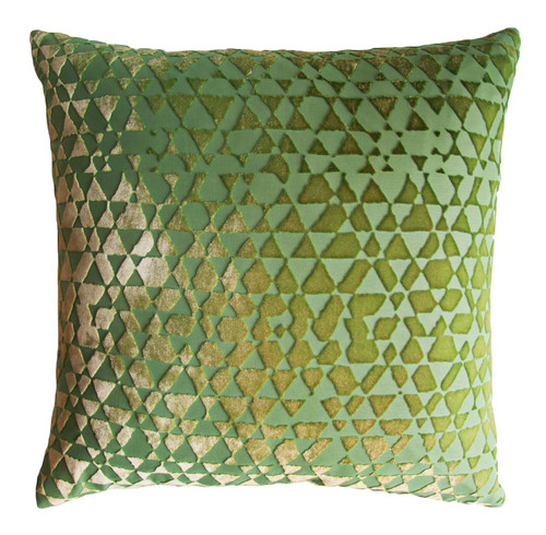 Triangles Velvet Grass Pillow Kevin O'Brien Studio