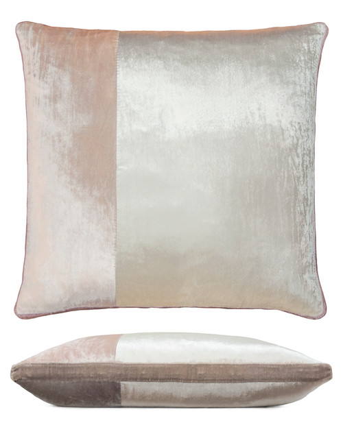 Pearl Color Block Velvet 22" Sq. Pillow by Kevin O'Brien Studio