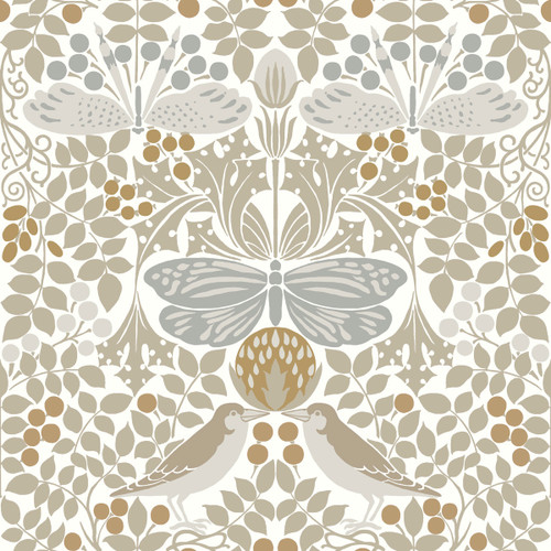 Butterfly Garden Wallpaper AC9163- White