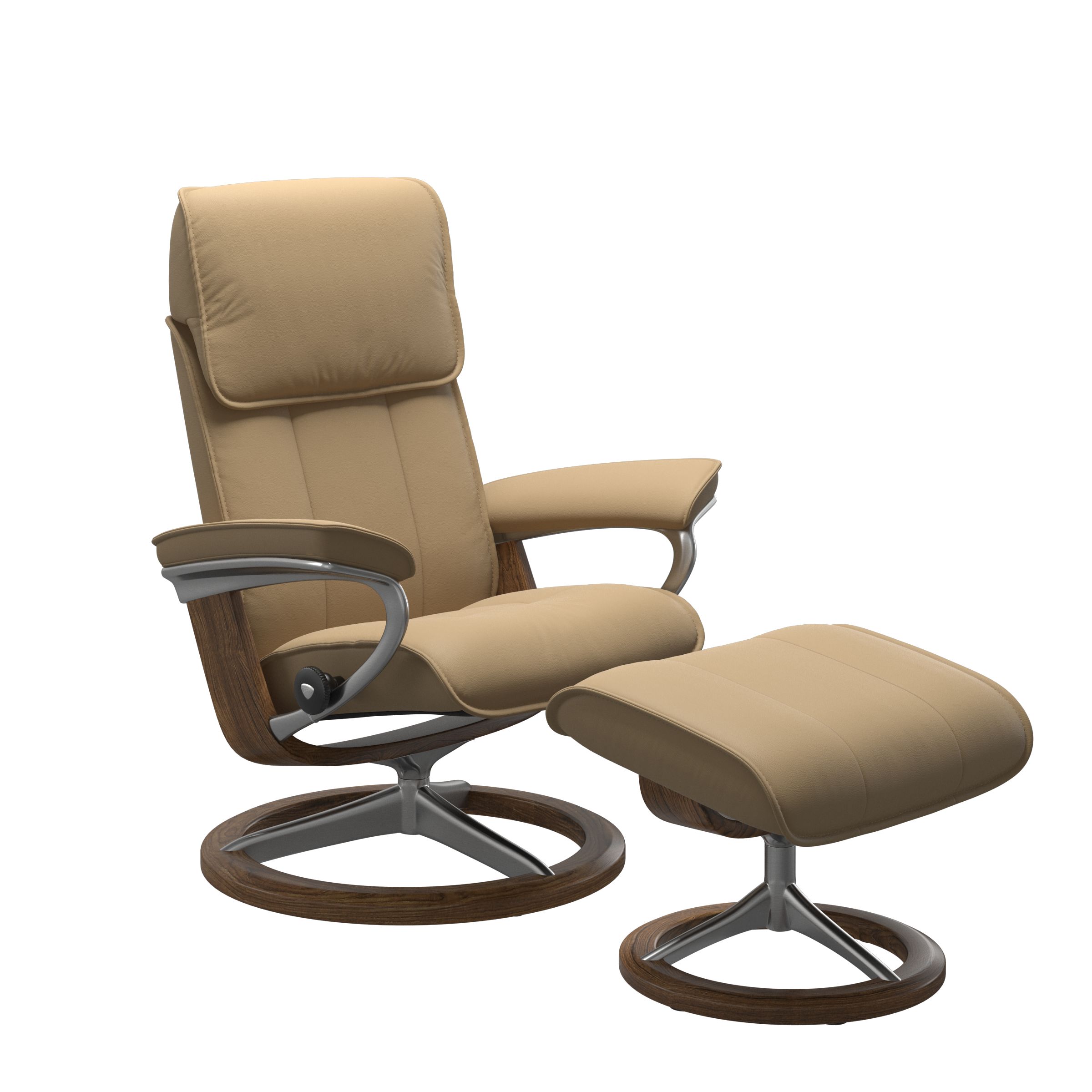 Stressless Admiral Signature Base Chair and Ottoman