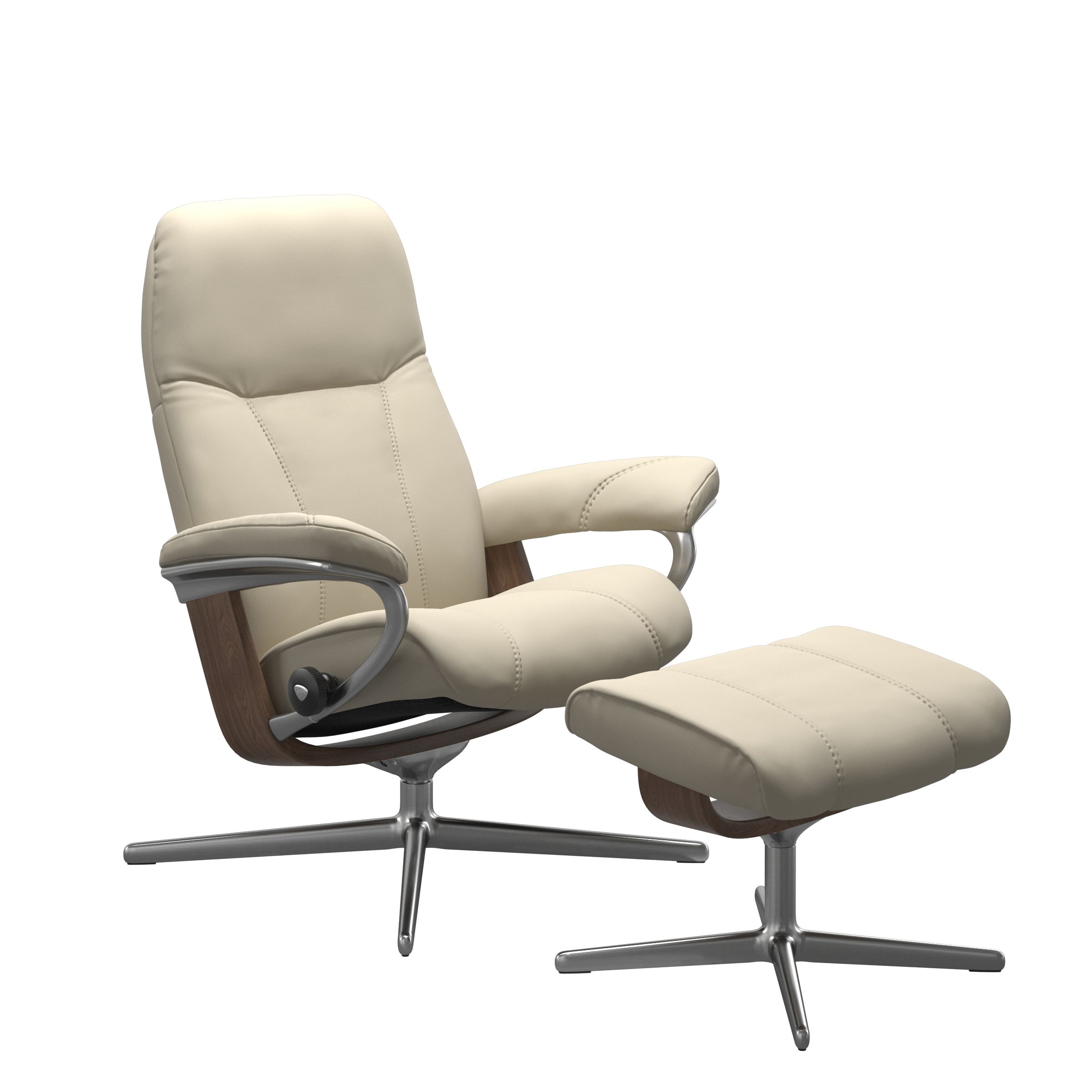 Shop our Stressless Consul Cross Base Chair and Ottoman - Main Image