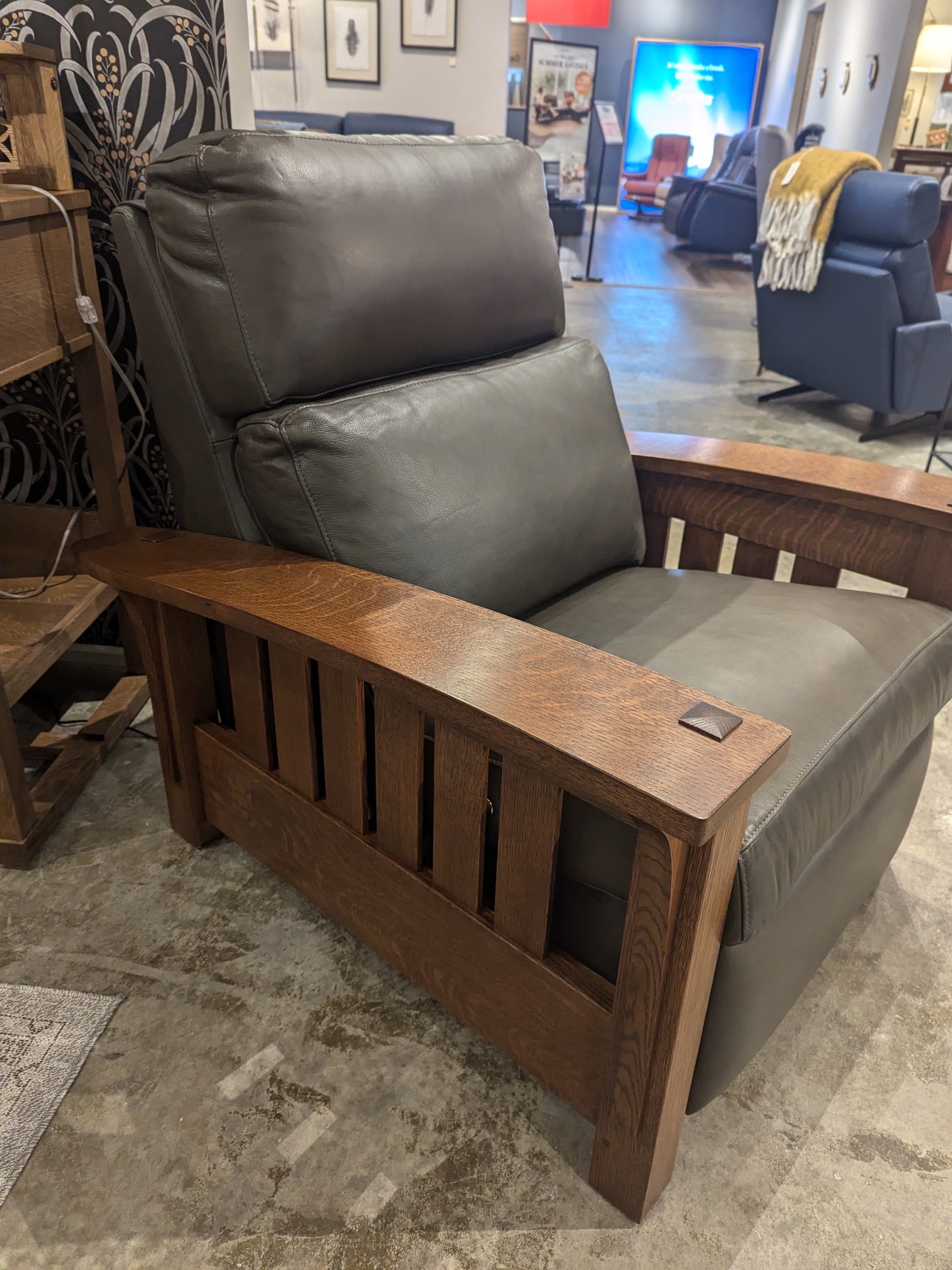 Stickley In Stock Bow Arm Morris wall Hugger Recliner by Stickley