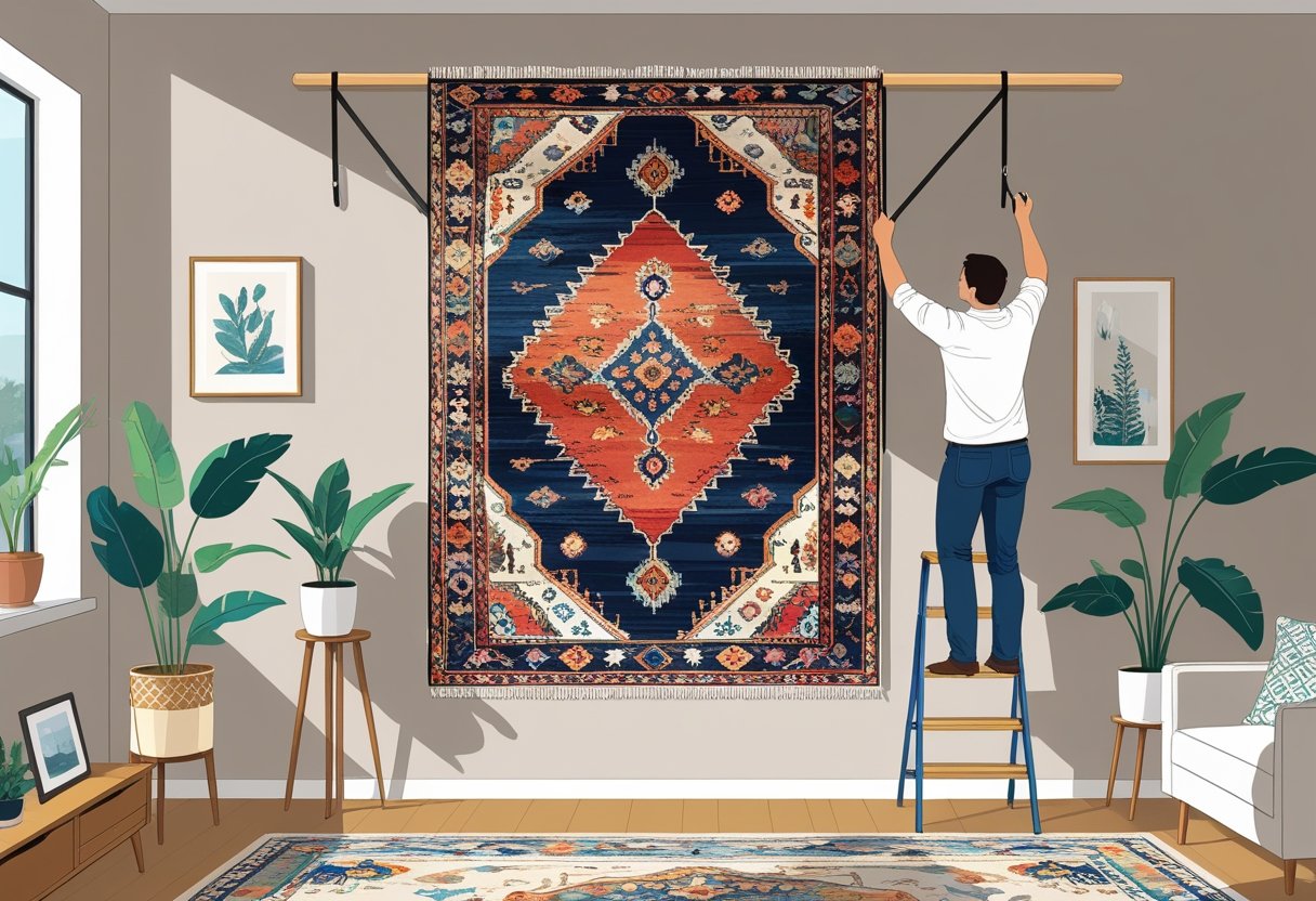 How to Hang Rugs as Wall Art Without Damage Safely and Effectively