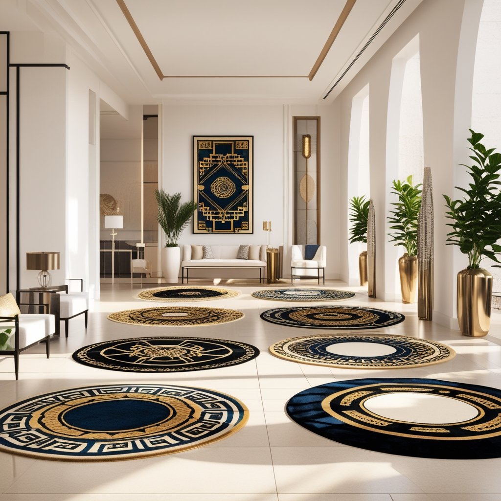 Modern Art Deco Style Circular Rugs For Sale: Elevate Your Space