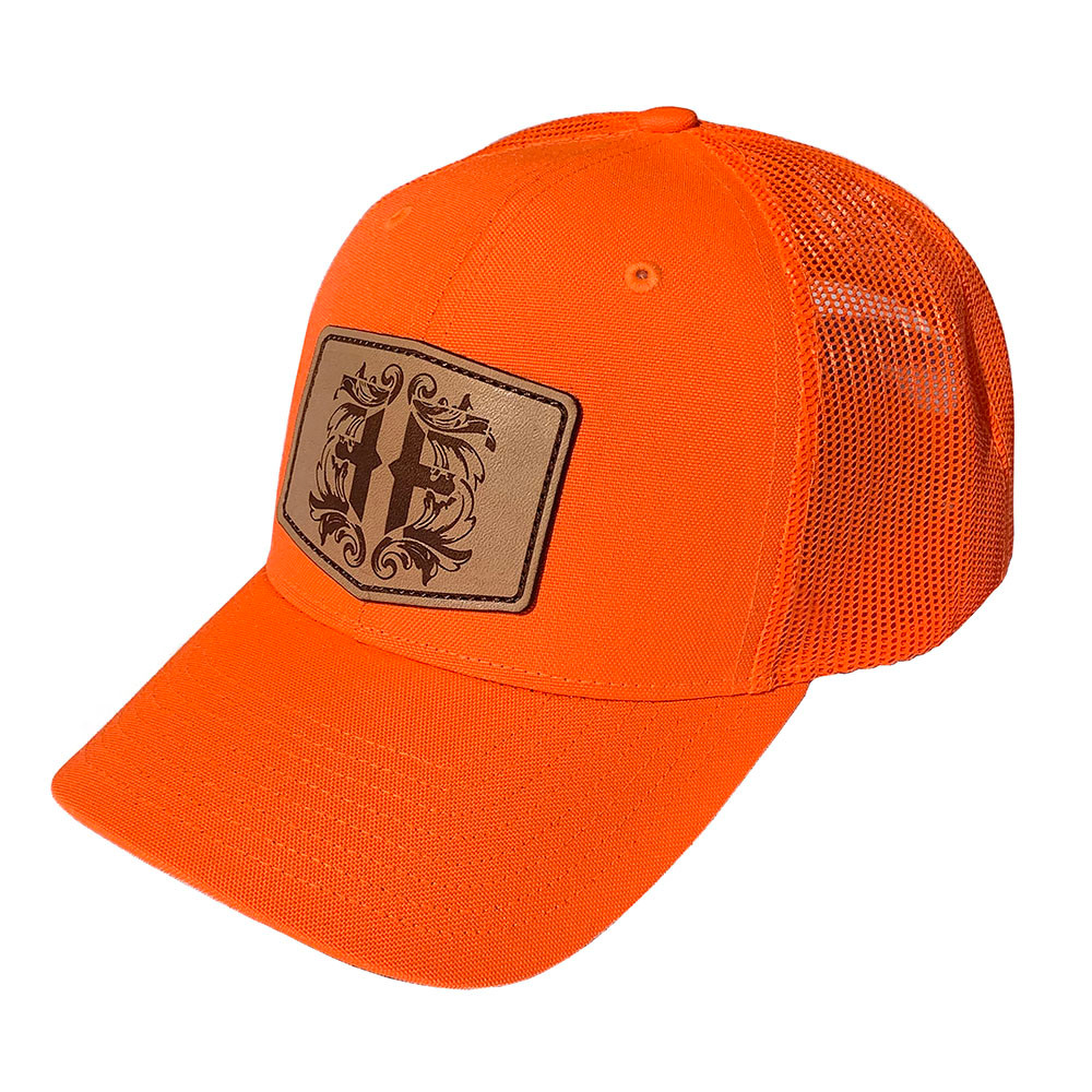Leather Patch Logo Blaze Orange Hat 