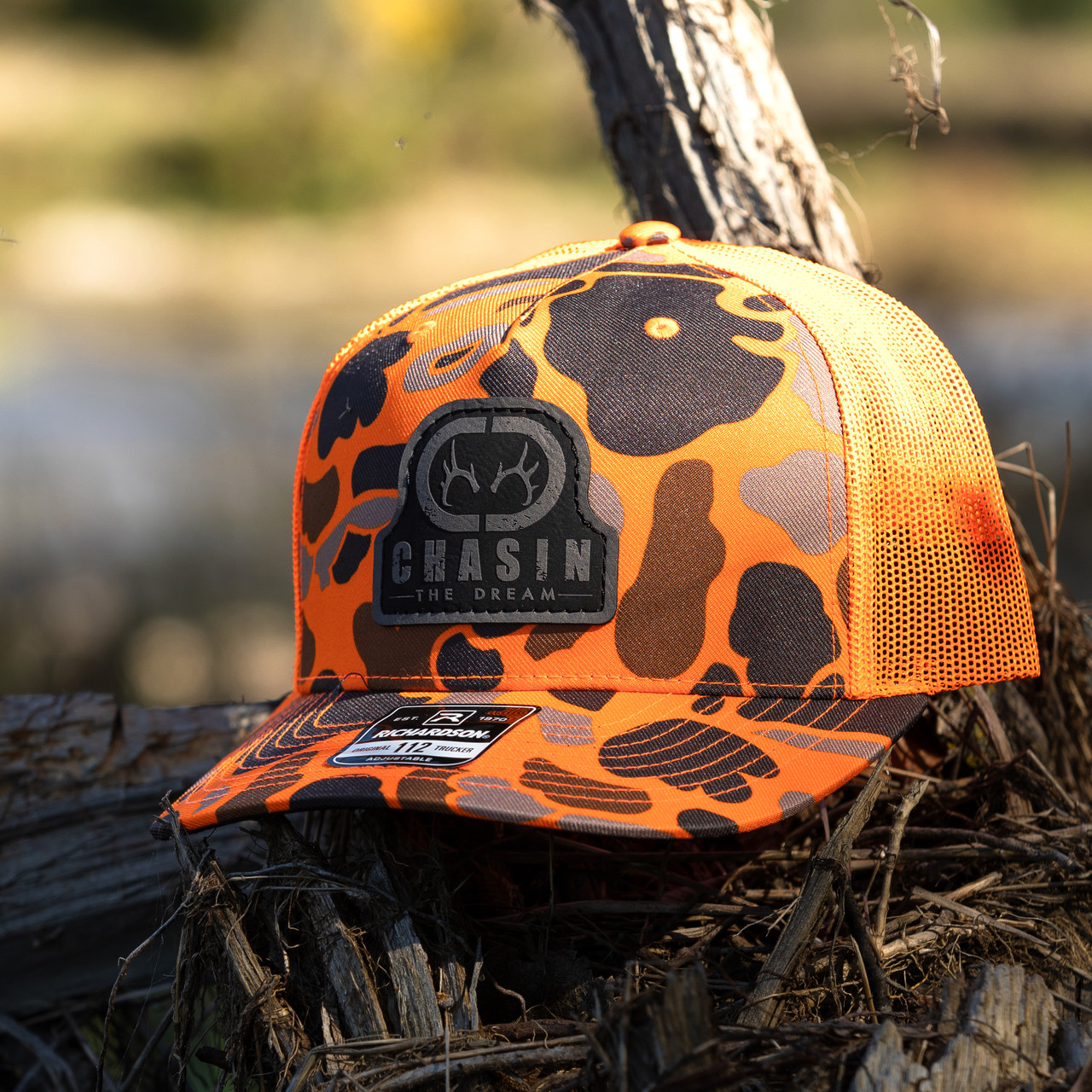 CTD Logo Patch Trucker Hat - Blaze Duck Camo - Stock & Rod Co