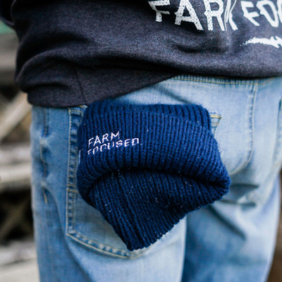 Farm Focused Blue Knit Hat