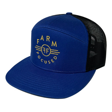 Farm Focused Vintage Logo Hat- Blue/Gold - Farm Focused