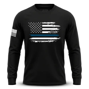 Distressed Flag Blue Line