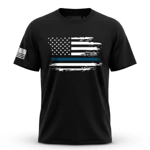 Distressed Flag Blue Line