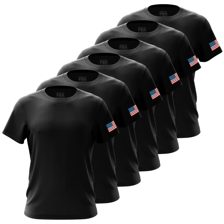 Black - RWB Flag - Shirt Bundle - 6 Pack
