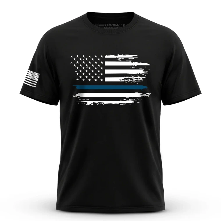 Distressed Flag Blue Line