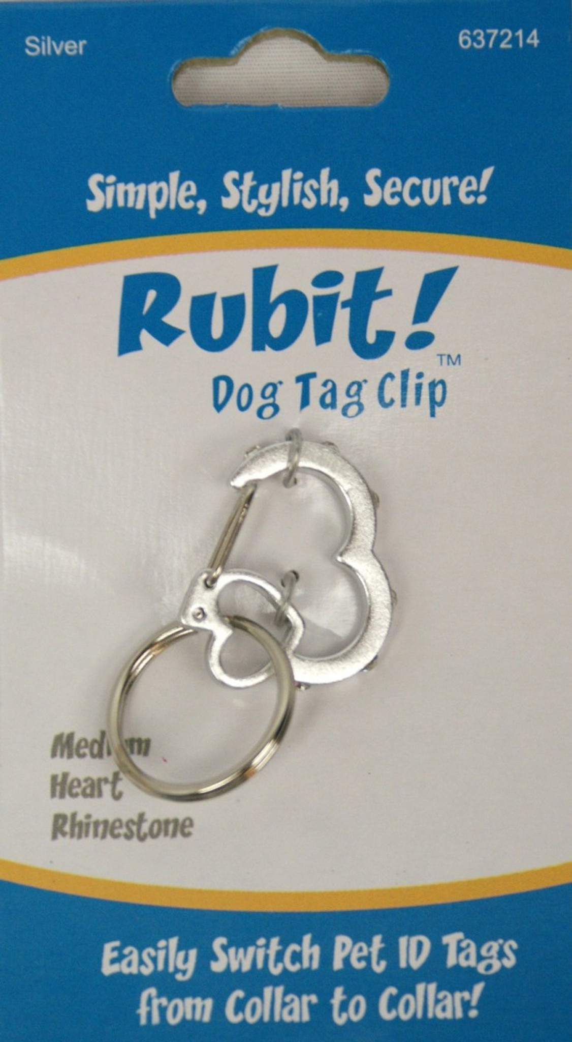 Rubit! Rhinestone Medium Heart Shaped Dog Tag Clip – Sato Orgullo Patrio